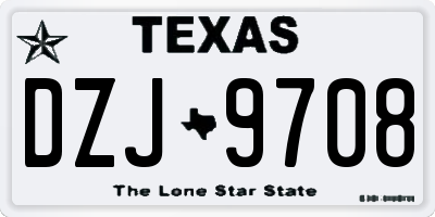 TX license plate DZJ9708