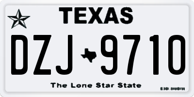 TX license plate DZJ9710