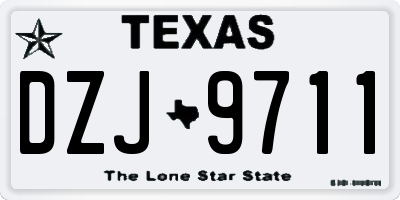TX license plate DZJ9711