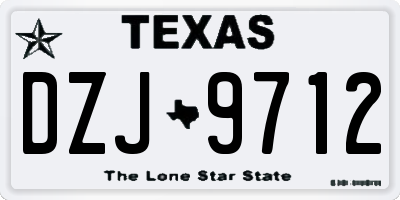 TX license plate DZJ9712