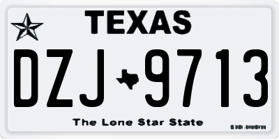 TX license plate DZJ9713