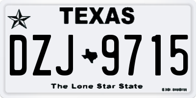 TX license plate DZJ9715