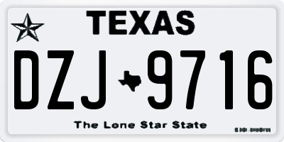 TX license plate DZJ9716