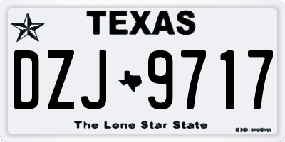 TX license plate DZJ9717