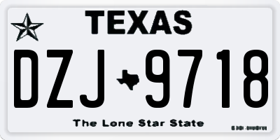 TX license plate DZJ9718