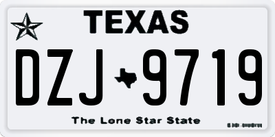 TX license plate DZJ9719