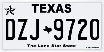 TX license plate DZJ9720