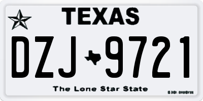 TX license plate DZJ9721