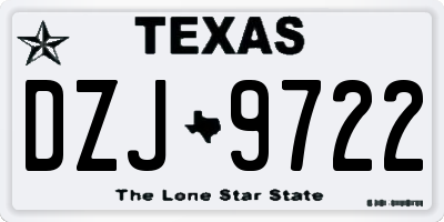 TX license plate DZJ9722