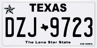 TX license plate DZJ9723