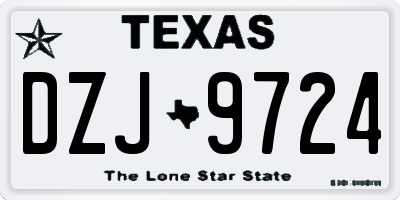 TX license plate DZJ9724