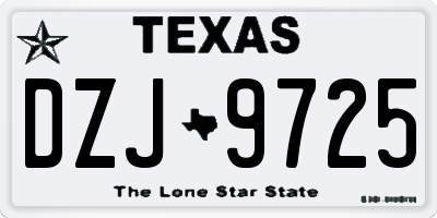 TX license plate DZJ9725