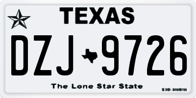 TX license plate DZJ9726