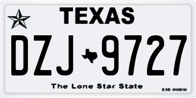 TX license plate DZJ9727