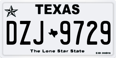 TX license plate DZJ9729