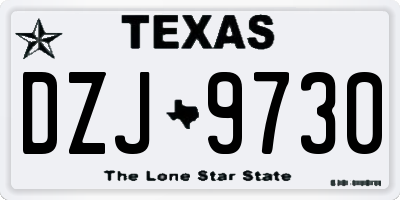 TX license plate DZJ9730