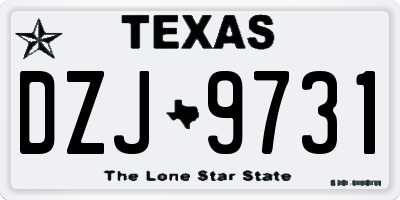 TX license plate DZJ9731