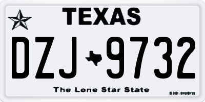 TX license plate DZJ9732
