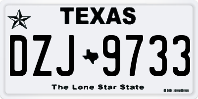 TX license plate DZJ9733