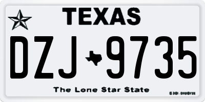 TX license plate DZJ9735