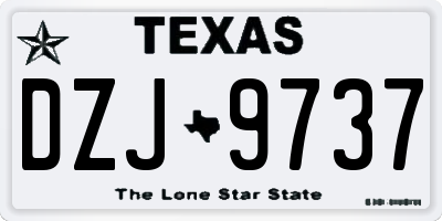 TX license plate DZJ9737