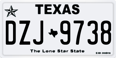 TX license plate DZJ9738