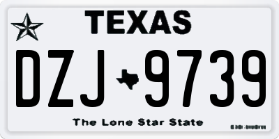 TX license plate DZJ9739