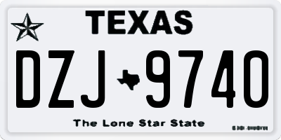 TX license plate DZJ9740