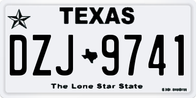 TX license plate DZJ9741