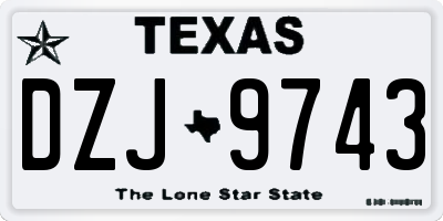 TX license plate DZJ9743
