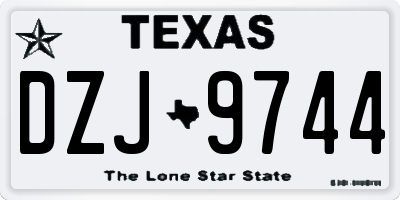 TX license plate DZJ9744