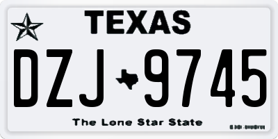 TX license plate DZJ9745