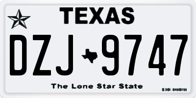 TX license plate DZJ9747