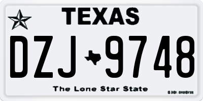 TX license plate DZJ9748