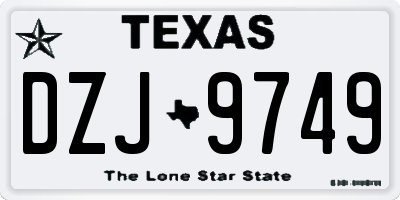 TX license plate DZJ9749