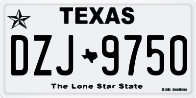 TX license plate DZJ9750