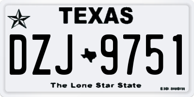 TX license plate DZJ9751