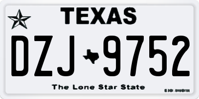 TX license plate DZJ9752