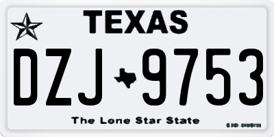 TX license plate DZJ9753