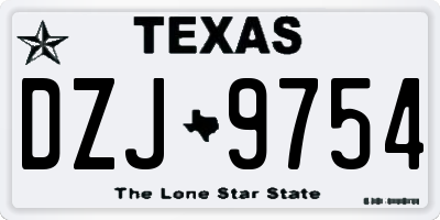 TX license plate DZJ9754