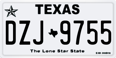 TX license plate DZJ9755