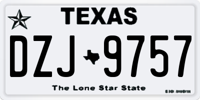 TX license plate DZJ9757