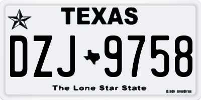 TX license plate DZJ9758
