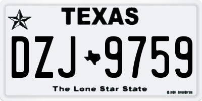 TX license plate DZJ9759