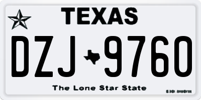 TX license plate DZJ9760