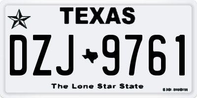 TX license plate DZJ9761