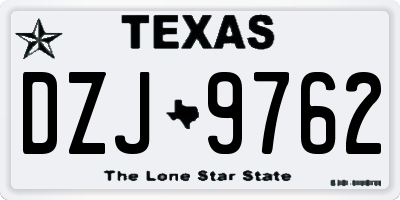 TX license plate DZJ9762