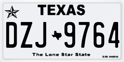 TX license plate DZJ9764