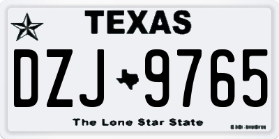 TX license plate DZJ9765