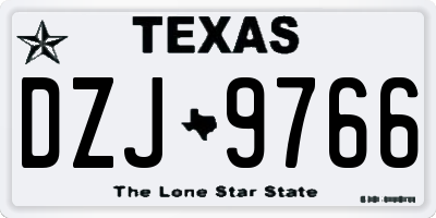 TX license plate DZJ9766